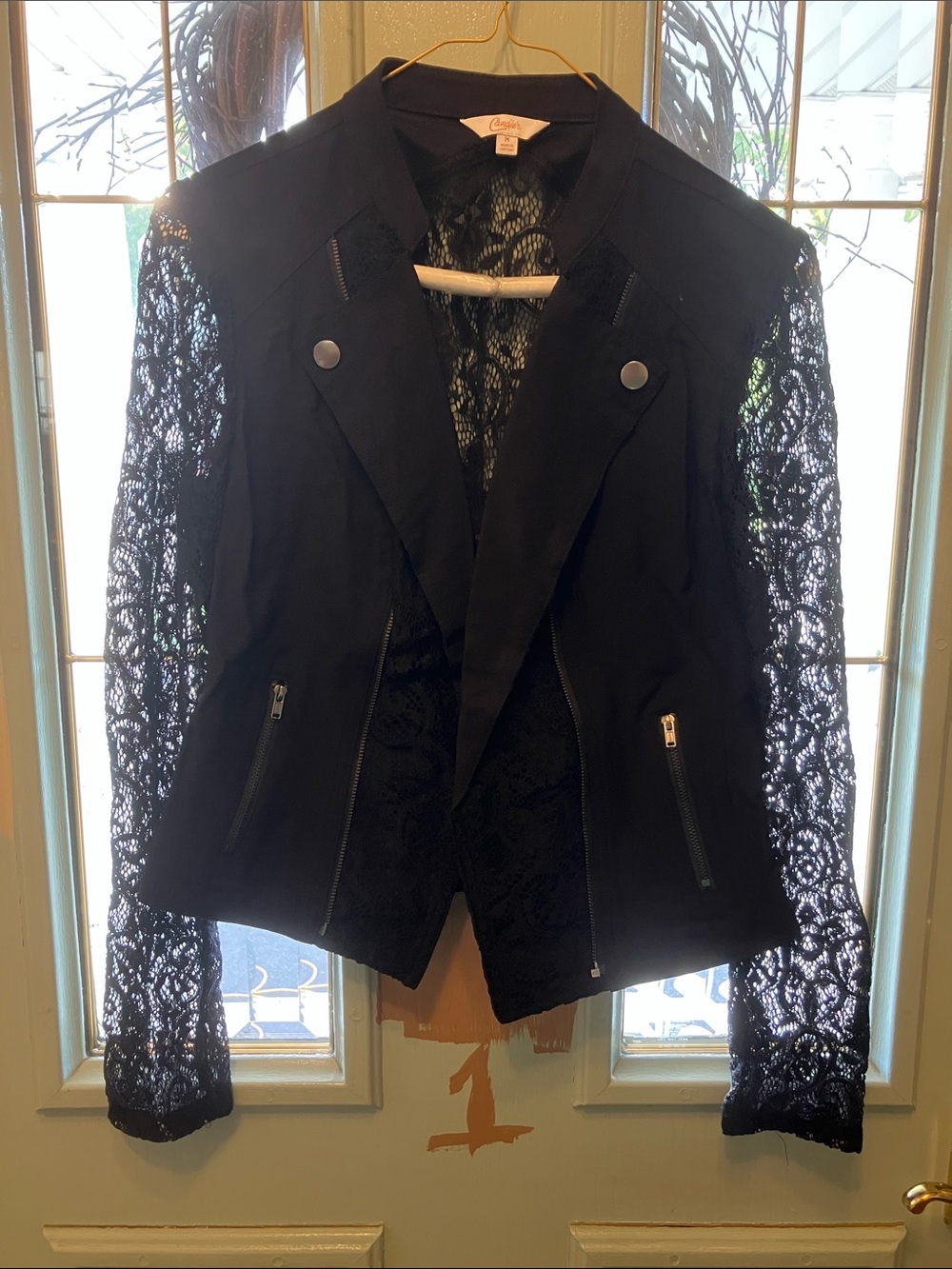 Candie’s Black Lace Sleeve Blazer Jacket